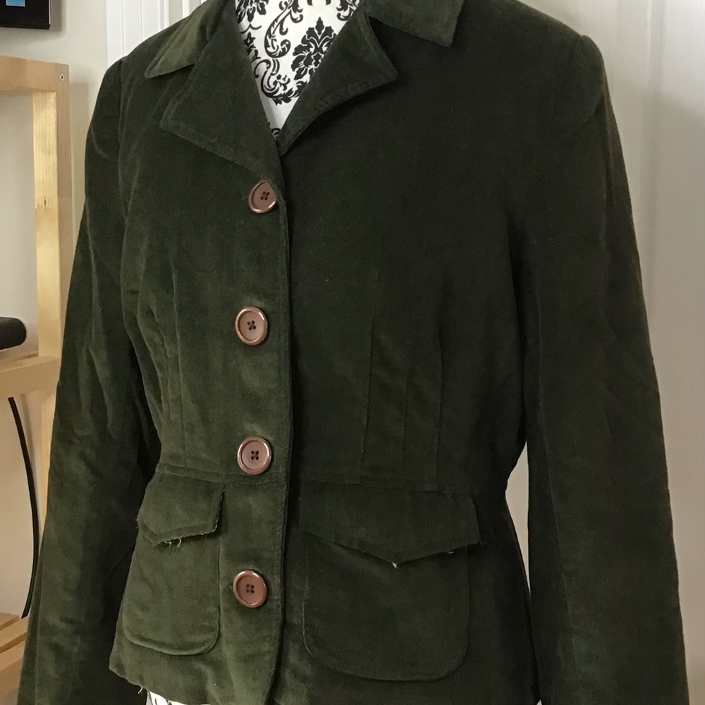 Olive velour blazer